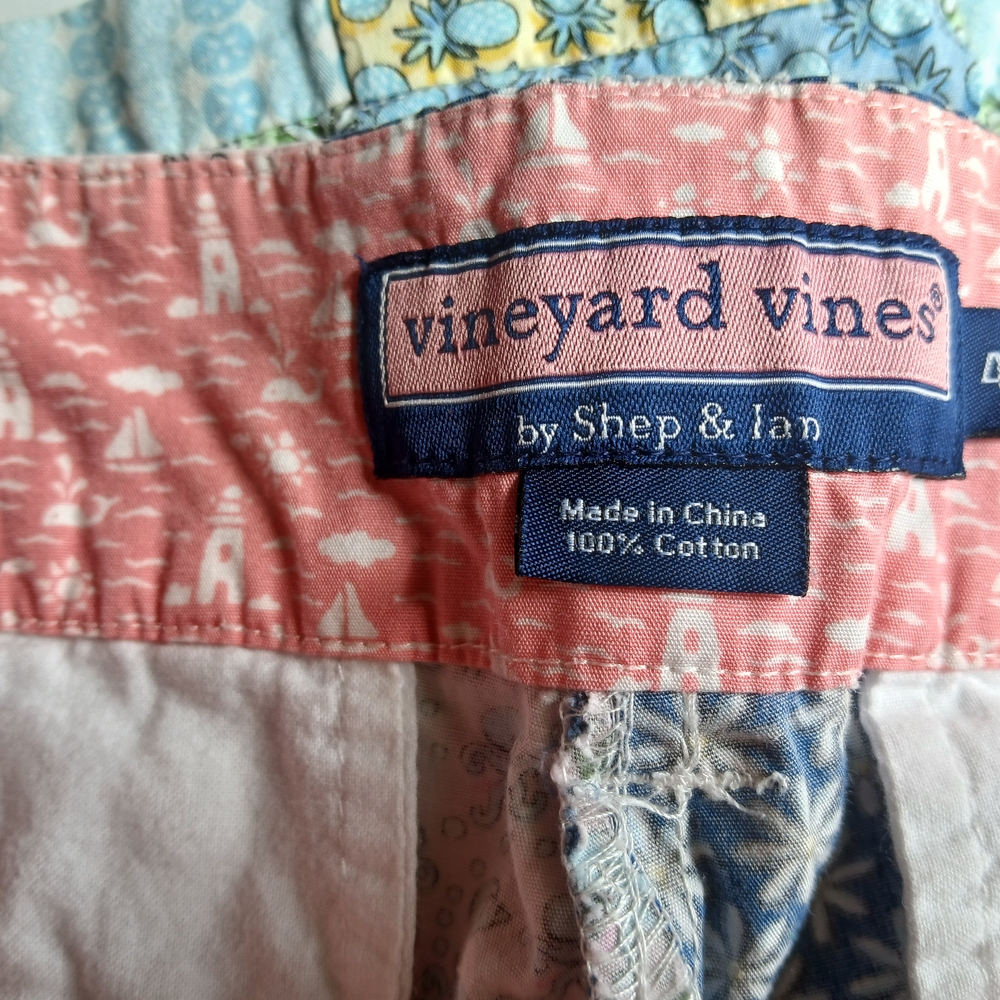 Vineyard Vines Womens Patchwork Quilt Shorts - Size 4 Needs 1 New Clasp - Picture 6 of 6